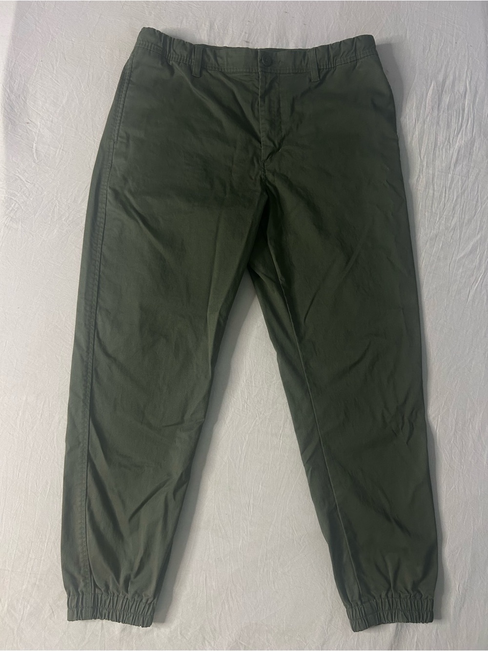Uniqlo Olive Jogger Pants Men’s Medium Stretch Tapered Casual Chinos